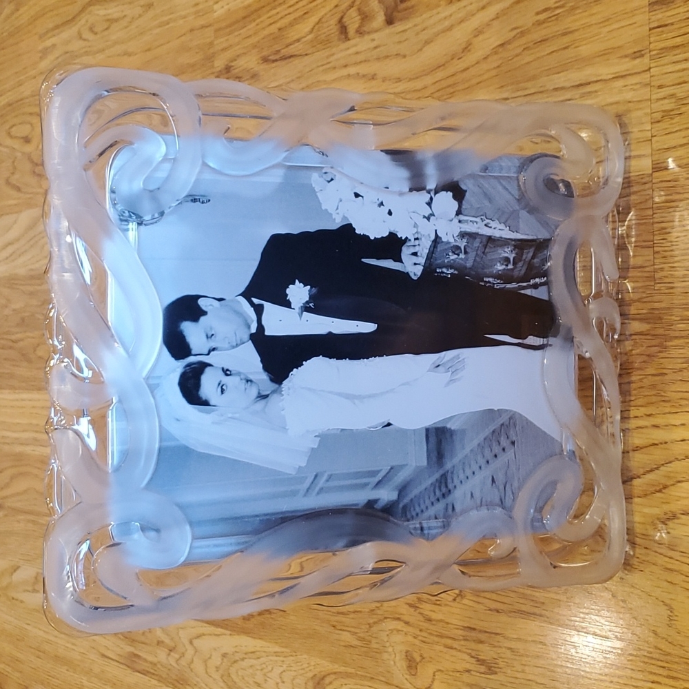 New, never used, 8x10 crystal photo frame
